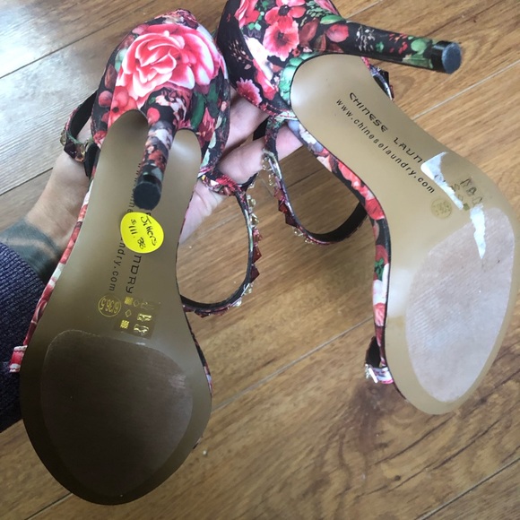 Chinese Laundry Rhinestone Floral Heels - Picture 7 of 8